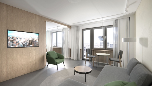 Nachhaltiges Hotelzimmer - Wohnbereich