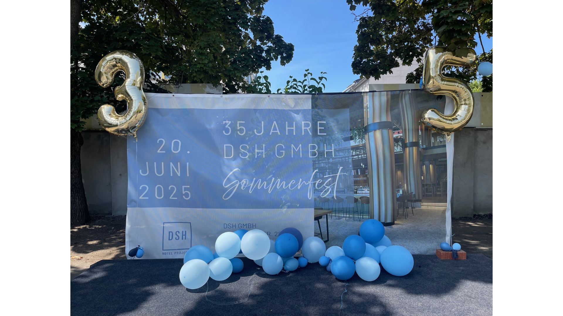 Banner des Sommerfests zum 35-jährigen Jubiläum der DSH GmbH